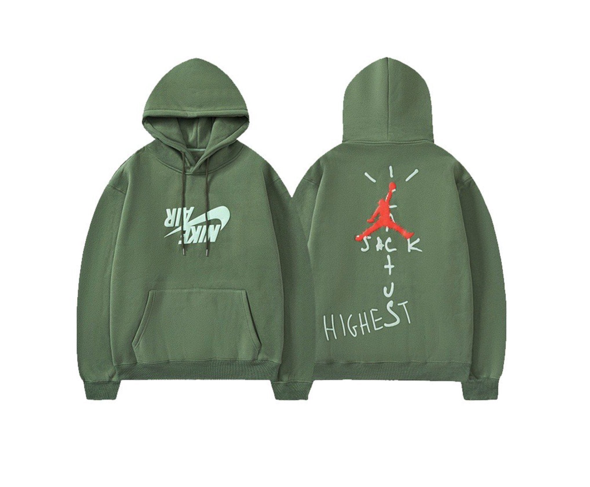 Travis Scott Jordan Cactus Jack Highest Hoodie Olive kikokickz