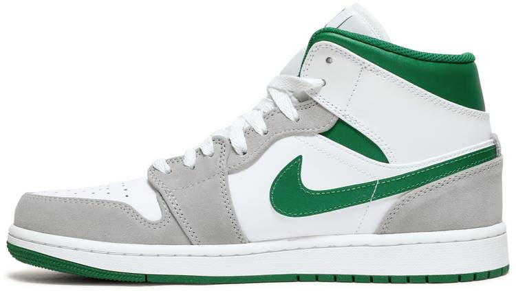 Air Jordan 1 Mid Grey Pine Green Kikokickz