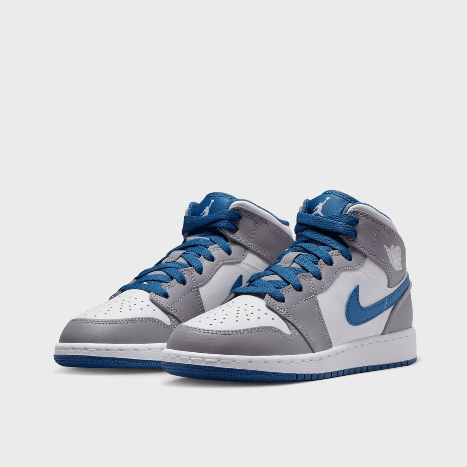 Jordan 1 Mid True Blue Cement (GS) sneakers kikokickz