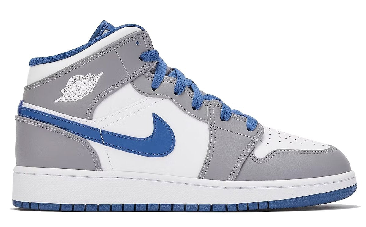 Jordan 1 Mid True Blue Cement (GS) sneakers kikokickz