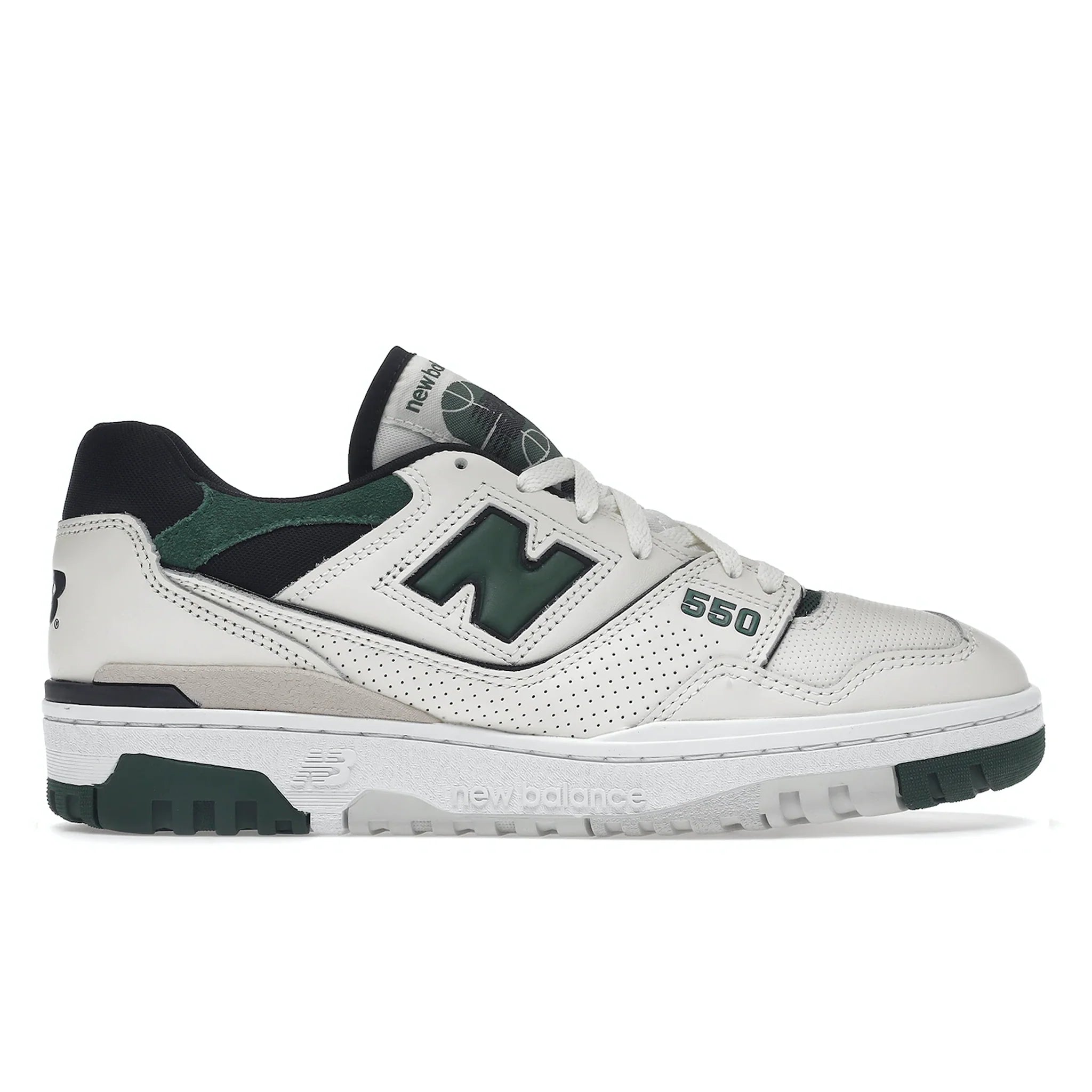 New Balance 550 Sea Salt Pine Green Kikokickz