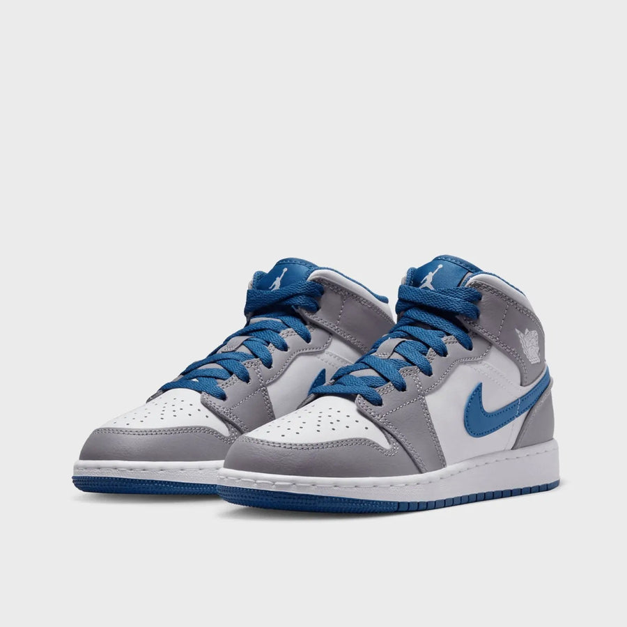 Jordan 1 Mid True Blue Cement (GS) sneakers kikokickz 