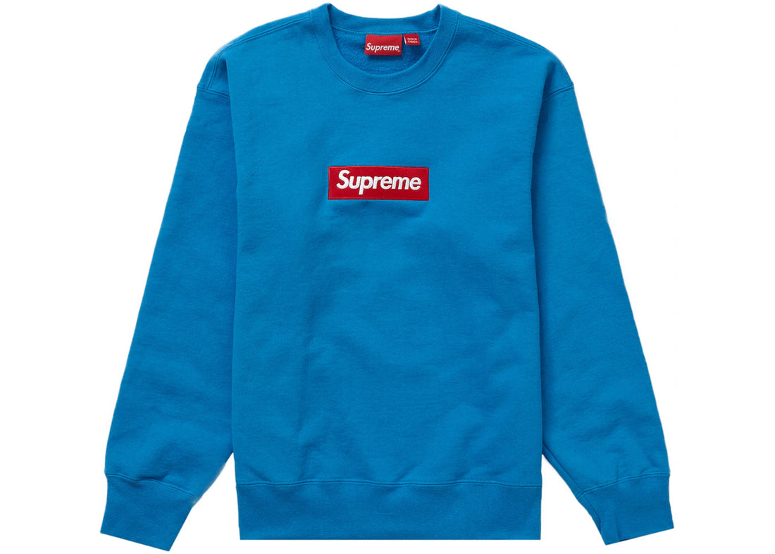 Supreme Box Logo Crewneck Blauw (FW22) kikokickz 